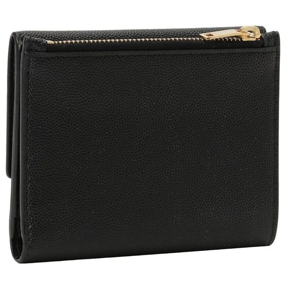 Saint Laurent Compact Wallet Monogram Leather Black Wallet Handbag - Picture 2 of 4